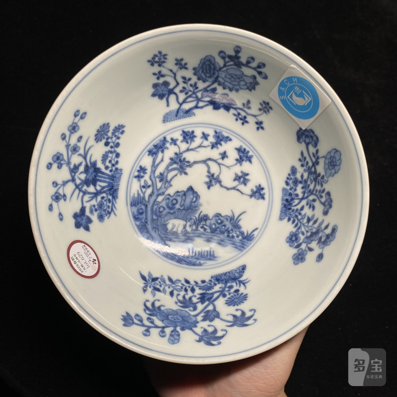 清道光 粉地轧道洋彩开光丹桂飘香纹膳碗 - 图13